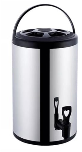 8L Stainless Steel Hot Water Urn, Boiling Water Dispenser for Tea& Hot Drinks, Double Walled Insulated Beverage Dispenser with Spigot, Milk Tea Bucket Insulated Barrel for Hot Water Or Beverage