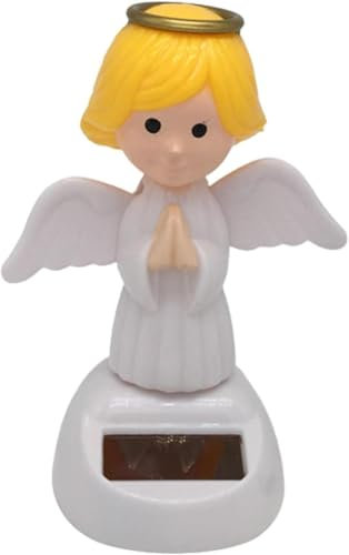 1Pc Cute Solar Powered Bobble Head Toy-Solar Angel Bobble Shaking Head Dancing Solar Dancing Figures-Solar Powered Car Dashboard Interior Decor Desktop Ornaments,Statues, Bobbleheads and Busts