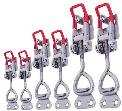 Angoily 6pièces Loquets à Bascule Métal Réglables Serrage Puissant Pour Portes Armoire Coffres Poignée Plastique Ergonomique Et Installation Facile Convient Pour Usage Industriel Et