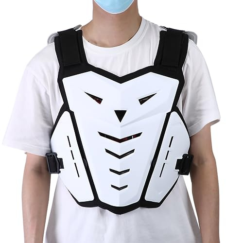 CHICIRIS Gilet Leggero Protettivo per il Corpo da Equitazione per Fuoristrada, Sci Nero Resistente Agli Urti (WHITE)