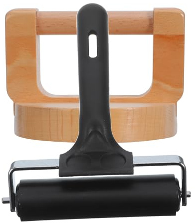 DIYEAH Rodillo de Impresión de Madera para Grabado Linóleo con Mango Ergonómico Seguro y Fácil de Usar para Proyectos Creativos de Manualidades en Grupo