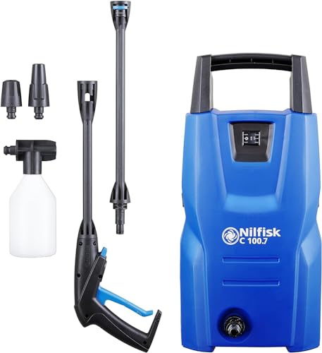Nilfisk Nettoyeur Haute Pression C 100 Bars - Nettoyeur Compact pour Le Jardin, Terrasse et Voiture (1400 W)
