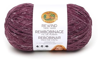 Lion Brand Yarn Rewind - Hilo de cinta voluminosa para tejer y ganchillo, situación actual, 1 paquete
