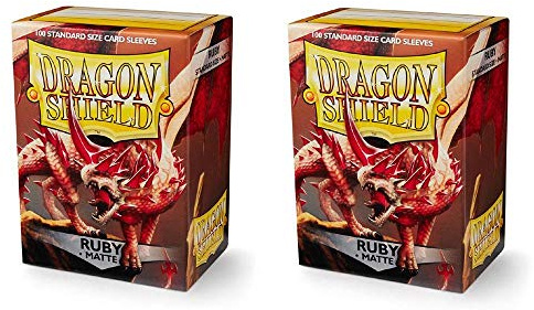Dragon Shield Matte, Ruby/Ruby Card Foils Card Sleeves - for Trading Cards Such as Pokemon Magic - Standard Size