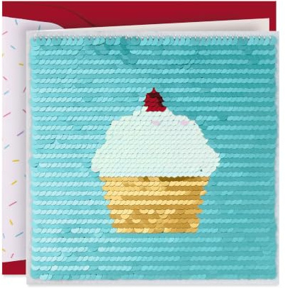 Hallmark Signature Birthday Card for Women (Sequin Cupcake)