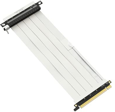 LINKUP - Ultra PCIe 4.0 X16 Riser-Kabel [RTX4090 RX6950XT x570 B550 Z690 Getestet] Geschirmte Vertikale Gaming-PCI-Express-Gen4-Montage | Umgekehrter GPU-Sockel (23cm) Entwickelt für ITX | Weiß