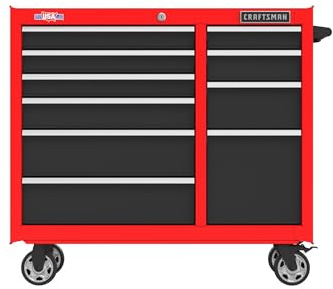 CRAFTSMAN 41 Rolling Tool Chest, 10-Drawer Steel Tool Cabinet with Drawer Trays and Paper Towel Holder (CMST341102RB)