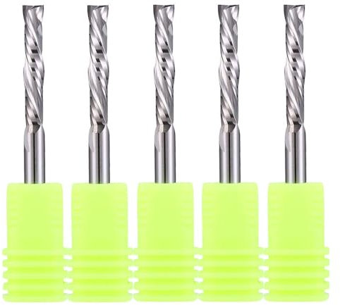 EU_HOZLY Spiralfräser Up&Down Compression Bit 4 mm Schnittdurchmesser, 4 mm Schaft, 22 mm Schnittlänge CNC-Schaftfräser für Holzschnitzerei, Gravur, 5St