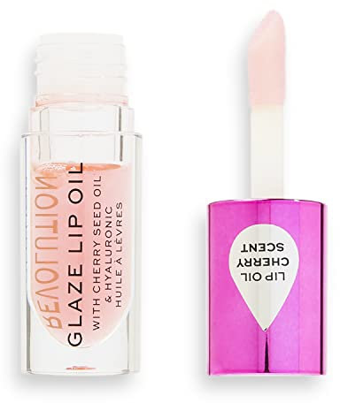 Makeup Revolution, huile à lèvres Glaze, huile à lèvres nourrissante, Glam Pink, 4.6ml