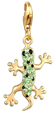 Nenalina Gekko Karabiner Charm Anhänger für Bettelarmband aus 925 Sterling Silber 0412991422