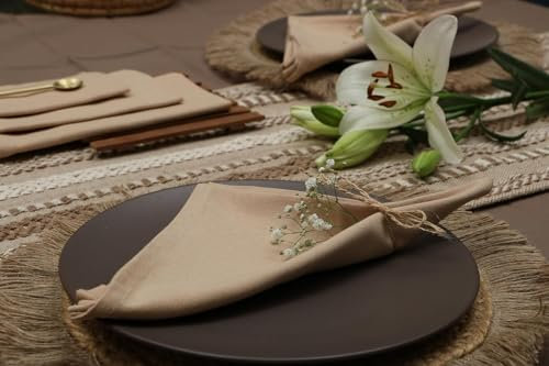 Cloth Napkins Set of 12 (18x18 Inches or 46x46 CM) 100% Cotton Everyday Use Premium Quality Cloth Napkins Festive Holiday Table Décor for Christmas Parties & Dining/Table Napkins-Linen-The Home Talk