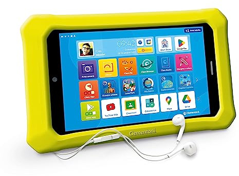 Clementoni - Clempad 8 Zoll PRO Tablet 6-12 Jahre, Bildungstechnologie, Technologie für Kinder, Bildschirm 8 Zoll IPS HD Bildschirm, Speicher 16 GB, RAM 2G, Android 13, Italienische Farbe, 16796