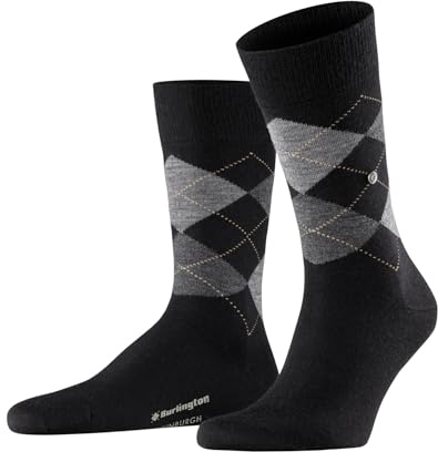 Burlington Edinburgh M So laine fantaisie 1 paire, Chaussettes Homme, Noir Black 3000, 40-46