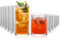 INSETLAN 12 Piece Ribbed Glassware - 6 Highball Glasses 12 oz, 6 Rocks Glass Cups 14 oz, Vintage Cocktail Drinking Glasses, Ideal for Wine, Juice, Water, Ice Coffee Cup, Whiskey, Mixed Drinkware (12)