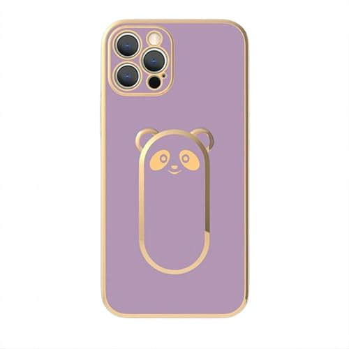 NNCSNE Coque Phone Étui De Téléphone Pliant Carré Ours pour 15 14 13 12 11 Pro Max Case-12 Pro Max-la Couleur Violette