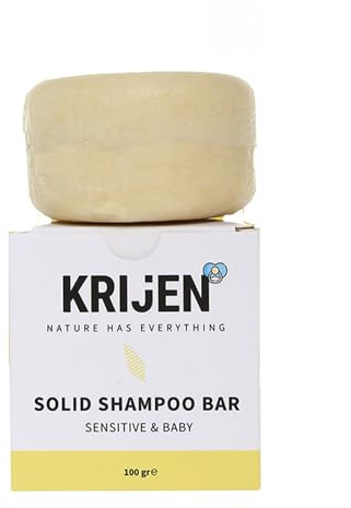 Vegan-fast schampo för känsligt hår och spädbarn 100 g | Innehåller kamomillextrakt och ren olivolja | paraben- och SLS-fri, glutenfri | hårvård för barn, kvinnor och män