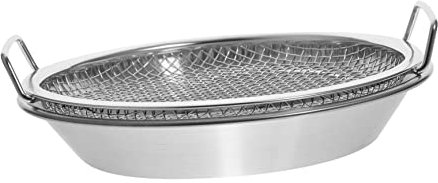 BEBEMOKO Bandeja De Drenaje De Aceite De Acero Inoxidable Con Malla Metálica Resistente Al Calor Escurridor Para Alimentos Fritos y Snacks Para Cocina Doméstica