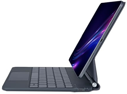 Synchro Bands Magic Keyboard för iPad 10:e generationen 2022/iPad (A16) 11:e generationen 2025, fodral med tangentbord, magnetiskt stativ, integrerad styrplatta, QWERTZ, tysk (svart)