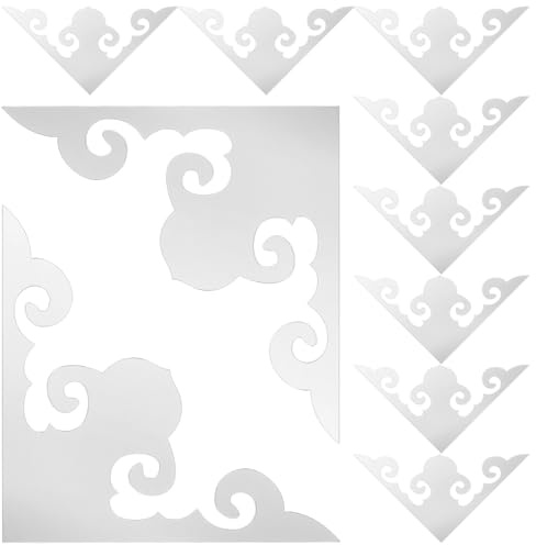 HOMSFOU Lot De 12 Stickers Muraux Miroir Angle 3D Autocollants D’Angle Pour Salon Décoration Murale De Coins À Coller Facilement Effet Profondeur Pour Intérieur