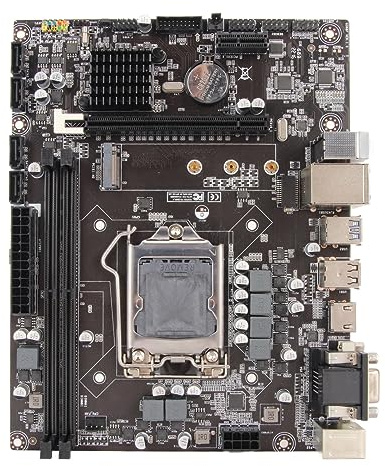 Eacam Placa Base para Juegos de Escritorio, H310 LGA 1151, Compatible con CPU Core de 8.ª y 9.ª Generación, Micro ATX DDR4 con Gráficos Integrados y Puertos de Expansión, Ideal para