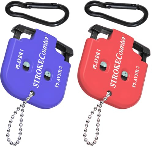 2 stycken golfpoängräknare, med 2 karbinhakar mini bärbar golfpoängräknare manuell räknare för olika typer av tävlingar och spel