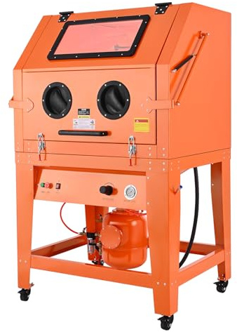 VEVOR Heavy Duty Sandblasting Cabinet Kit with Pressurized Tank, Industrial-Grade Steel Sand Blasting Cabinet - with Dust Collector and Casters for Oversized Parts Surface Finishing, Rust Removal