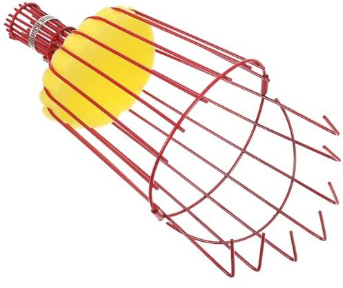 DOITOOL Recolector de Frutas Cabeza de Cesta Desmontable Herramienta para Recoger Frutos de Árboles Frutales Acero Robusto Mango Ergonómico Rojo Adecuado para Jardín y Huerto