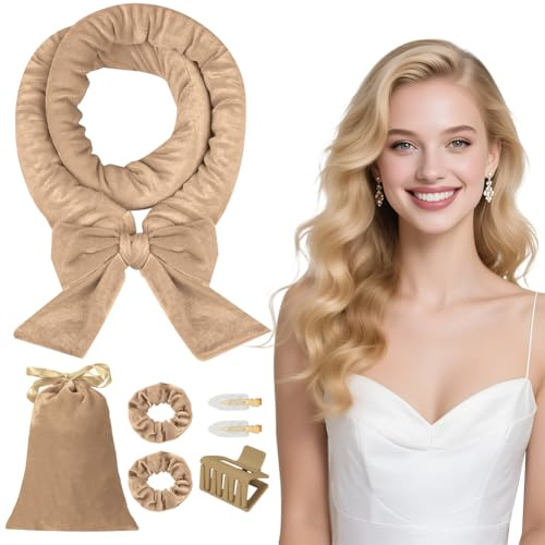 AOOWU Set Boucles sans Chaleur, 7PCS Headband Hair Curler pince à cheveux, Bigoudi Boucle Cheveux de Sommeil Doux, Boudin Cheveux Boucle Sans Chaleur, Bigoudis Cheveux pour Tous Les Types de Cheveux