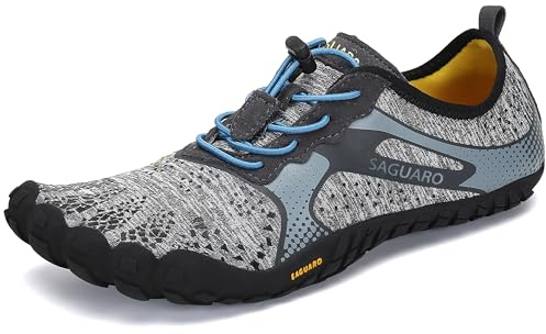SAGUARO Unisex barfotaskor, mjuka lätta halkfria träningsskor, löparskor, andas, bärbara, utomhus och inomhus, - GRÅ - 41 EU