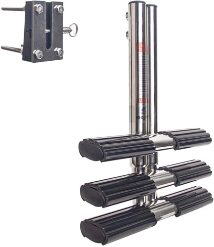 Mojiate 3-Step Stainless Steel Dive Ladder - Heavy Duty Telescoping Boat Ladder for Marine, Yacht, RV, Pontoon & Pool Use