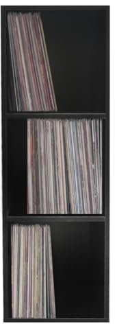 VDD - Mueble de almacenamiento de vinilo Lp records, 3 compartimentos, color negro