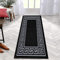 B&B Hallway Runner Kitchen Rug Non-Slip Washable Door Mat | 66 x 220 cm Anti Fatigue, Entrance Large Anti-Slip Floor Mat Stair Runner Rug Carpets - Greeky Rug - Black & Grey