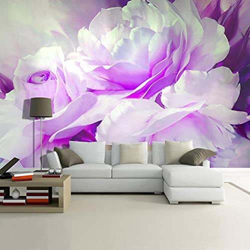YXTSmurals Fototapete 3D Effekt Lila Mode Blumen Vlies Tapeten Wandtapete Xxl Moderne Wanddeko Design Wand Dekoration Wohnzimmer Schlafzimmer Büro