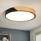 Qamra LED Deckenleuchte, Deckenlampe 30cm, Schwarz Deckenleuchte, Moderne Lampe Holz für Wohnzimmer Schlafzimmer Küche Esszimmer Flur 4000K