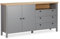 Homestyle4u 2493, Stilvolles Sideboard Kommode in Grau 166,5 cm Natur Holz Schrank Schubladen Anrichte Wohnzimmerschrank