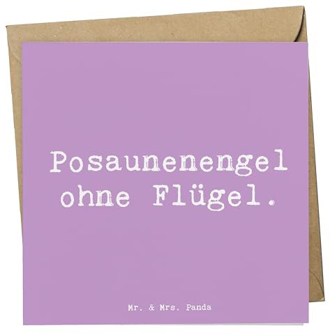 Mr. & Mrs. Panda Deluxe Karte Spruch Engel Posaune - Lavendeltraum