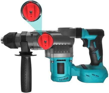 Martello perforatore 1400 W, martello perforatore elettrico senza fili 21 V, trapano a percussione, martello rotante con manico girevole a 360 gradi, 3 in 1 foratura, trapano a martello e cesellatura,