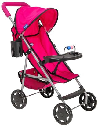 Chicco Ulala Playtime Pushchair | Childrens Stroller With Removable Play Tray | Childrens Baby Doll Stroller Toy Folding Travel System | Role Play Toy Dolls Buggy Pushchair | Ages 3+ (Pink)