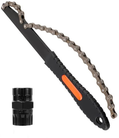 Oumers Werkzeug zum Entfernen der Fahrradkassette, Fahrradkettenpeitsche und 2 in 1 Freilauf Entferner, Schraubenschlüssel, Werkzeug zum Entfernen des Sicherungsrings für 5-12 Fach Kassette