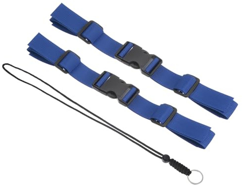 PATIKIL Ryggsäck bröstrem set, 2-pack polyesterband justerbar ersättningsrem med snabbspänne och anti-förlorat snodd för väska utomhus vandring cykling, blå, BLÅ, 27cm
