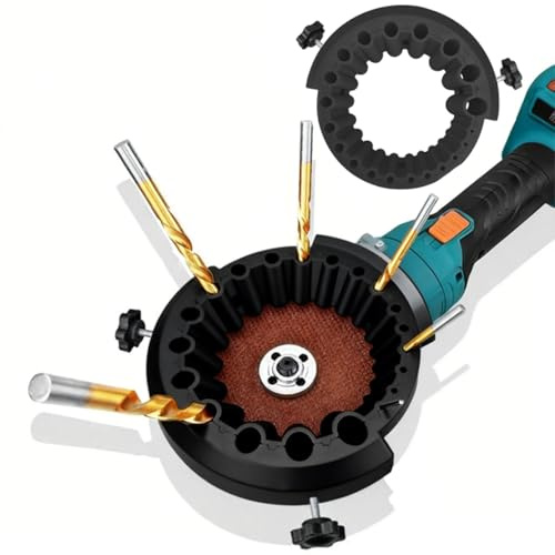 𝐔𝐩𝐠𝐫𝐚𝐝𝐞𝐝 Circular Drill Bit Sharpener for 4-1/2in and 5in Angle Grinder(115mm and 125mm), 2-13mm Bits Drill Sharpener, Tightness Afilador De Brocas, Angle Grinder Drill Bit Sharpener (Black)