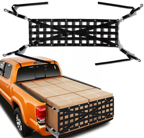 Yeetonekore Resistente red para maletero 152x45cm, extensor de plataforma con 4 hebillas ajustables, compatible con pickup, SUV, Jeep, remolque