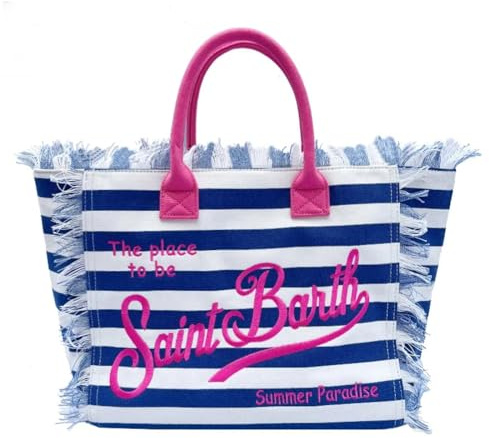 ASDCTYTKO SAINT BARTH Borsa da spiaggia da spiaggia a righe blu scure a righe da grande capienza per donna con regalo da festival a righe verticali