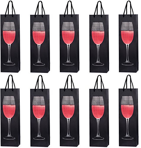 10 Flaschentüten Geschenktüten für Wein Prosecco und Champagner 40 x 12 x 9 cm Congratulations