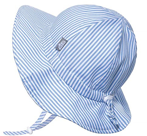 Jan & Jul Cappello da Sole per Neonati, Protezione UV 50+ UPF (Taglia: 0-6 Mesi, Strisce Blu)