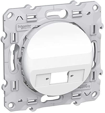 Schneider Electric - Odace Blanc, prise optique 1 sortie, à compléter avec une traversée VDIB6072001 - S520404