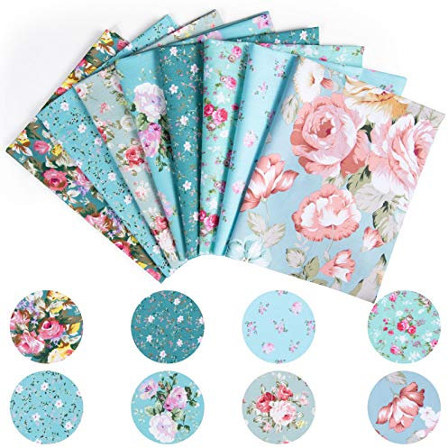 Baumwolle Stoff Patchwork Stoffe, Comius Sharp Stoffbündel für Patchwork Quilten, Baumwollstoff Meterware Stoffpaket für Patchworks Quilten für DIY Nähmuster Handwerk (8 Stück 50 x 40 cm G)