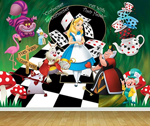 Chicbanners Alice Adventures in Wonderland V2 Wall Art Wall Mural Wallpaper fit with Standard Wall Paper Paste 300cm Wide x 240cm deep