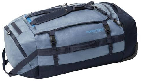 Eagle Creek Cargo Hauler Reisetasche mit Rollen 130L I Mit Rollen für unwegsames Gelände I Extrem robuste Rolling Duffel mit Rucksack-Tragefunktion I 130L Volumen I Glacier Blue