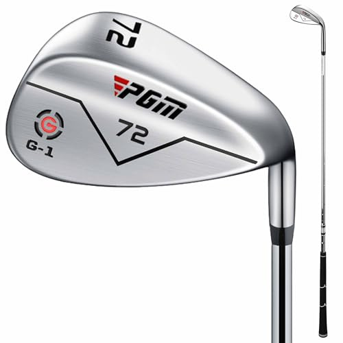 PGM Wedge – 72 degrés de sable de qualité supérieure, compensé pour homme et femme, texturé CNC, bunker Buster Escape Bunkers et économisez des coups autour du club de golf Green-High Loft (argenté)